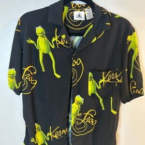 Disney Kermit the Frog short-sleeve button-down shirt